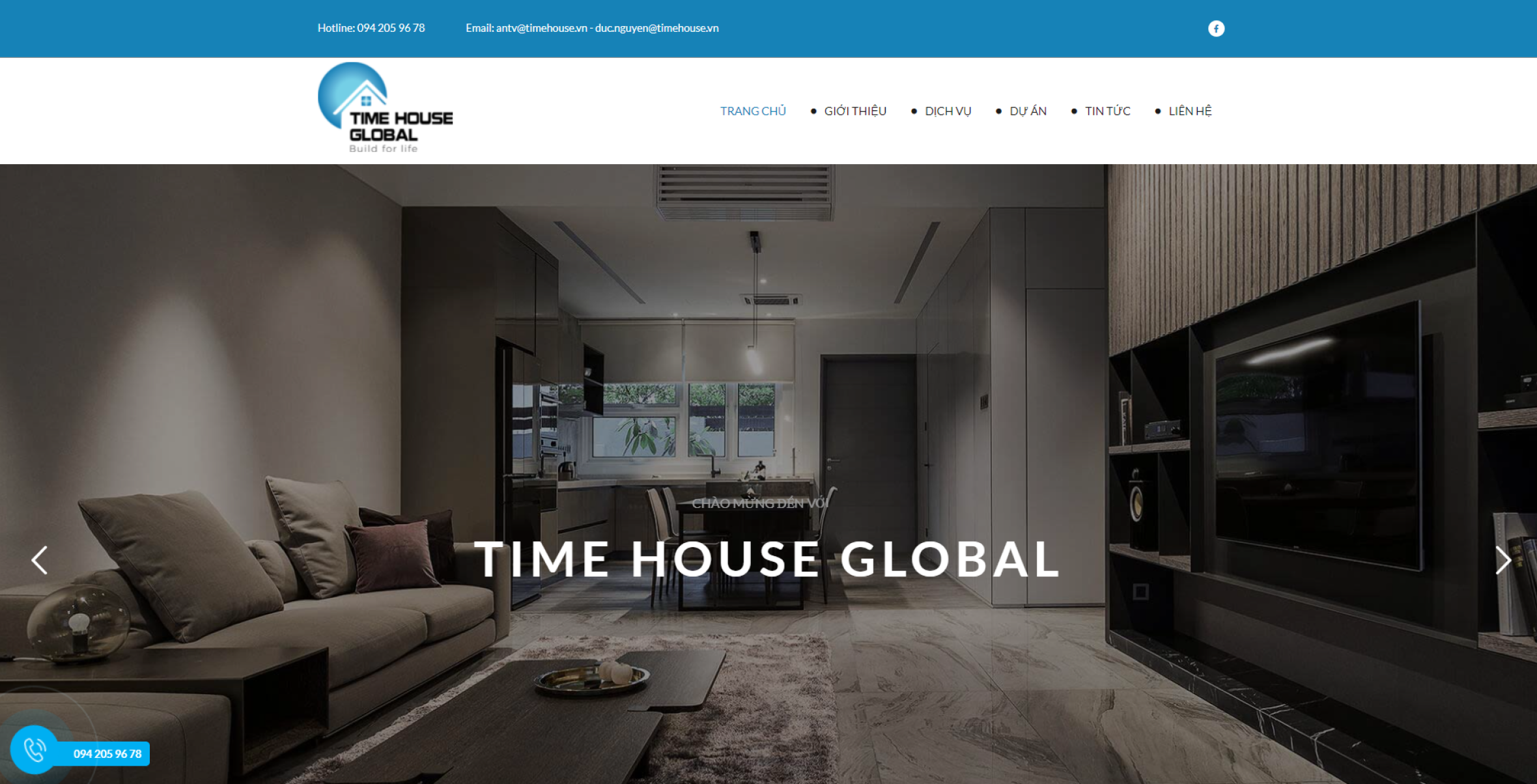 Website giới thiệu SP - DV nội thất Time house global